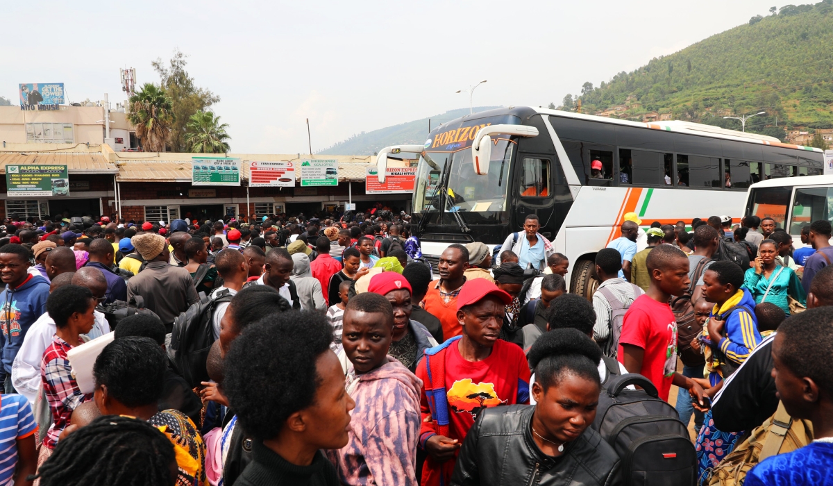 Thousands of commuters stranded at Nyabugogo taxi park on their way to celebrate festive season with their families upcountry. Photo by Craish Bahizi