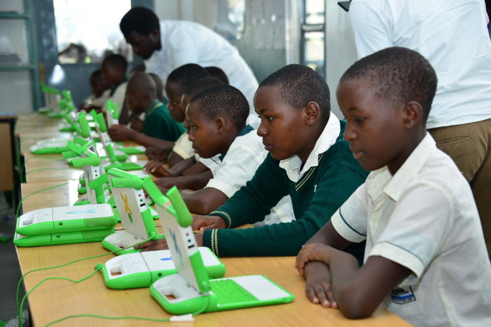 Children during IT class.  The government of Rwanda is planning to connect at least 60 per cent of primary schools to the internet by 2024. File