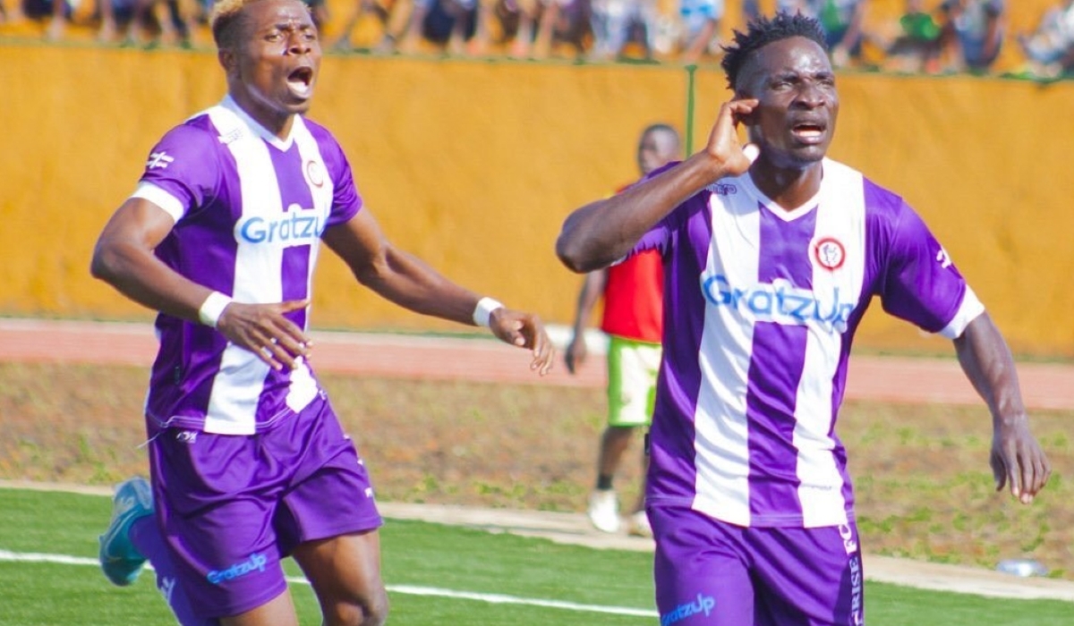 Sunrise FC players celebrate a goal during a league match last season. Frank Kahangwa the club&#039;s SG said, the club&#039;s target is to finish in the top half of the league table. Courtesy