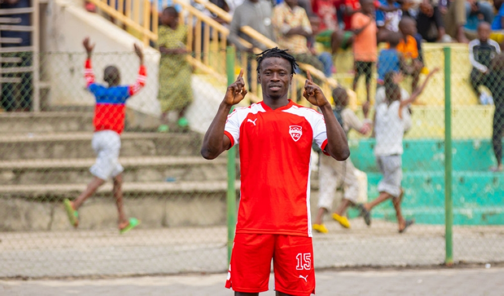 Etincelles FC goalscorer Sumaila Moro celebrates during the 1-1 draw against APR FC on December 22. AS Kigali are on the verge of sealing a two-year deal with Ghanaian striker Moro Sumaila from Etincelles Football Club.