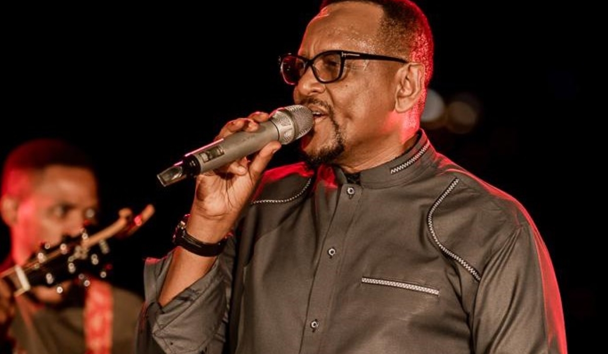 Intore Masamba during his performance during the Kigali Night ‘Meet & Greet Diaspora & Kigalians’ event that took place in Kigali  at Onomo Hotel on December 30,2022. Photo by Dan Gatsinzi