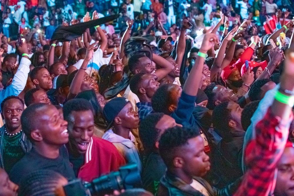 Thousands of music lovers flocked the
BK Arena for the East African Party on
January 1. The show was headlined by only local artistes. Photo: Dan Kwizera.