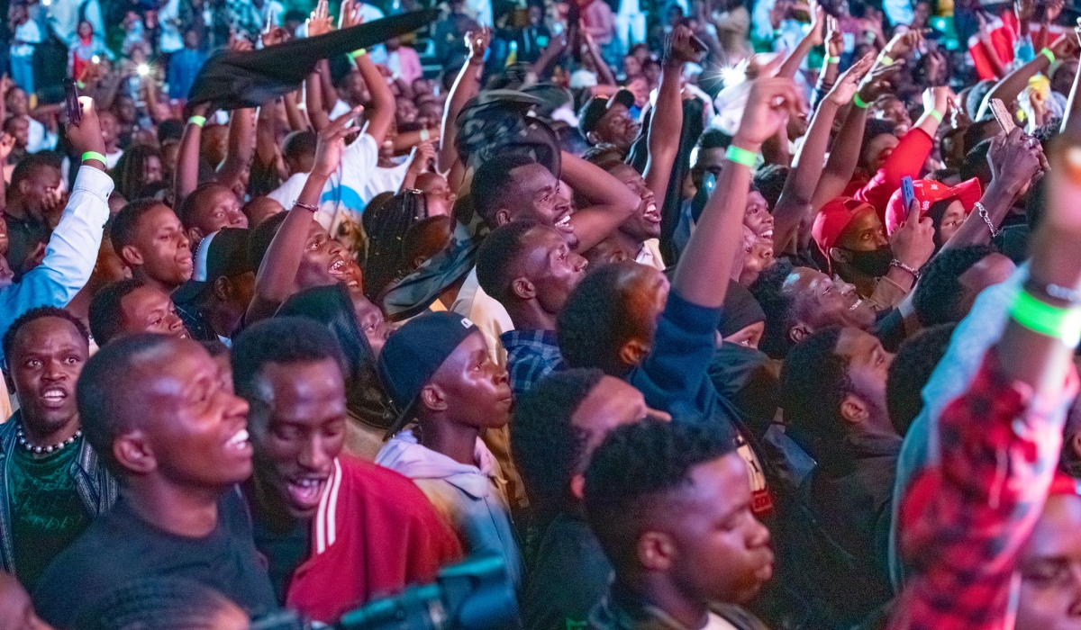 Thousands of music lovers flocked the
BK Arena for the East African Party on
January 1. The show was headlined by only local artistes. Photo: Dan Kwizera.