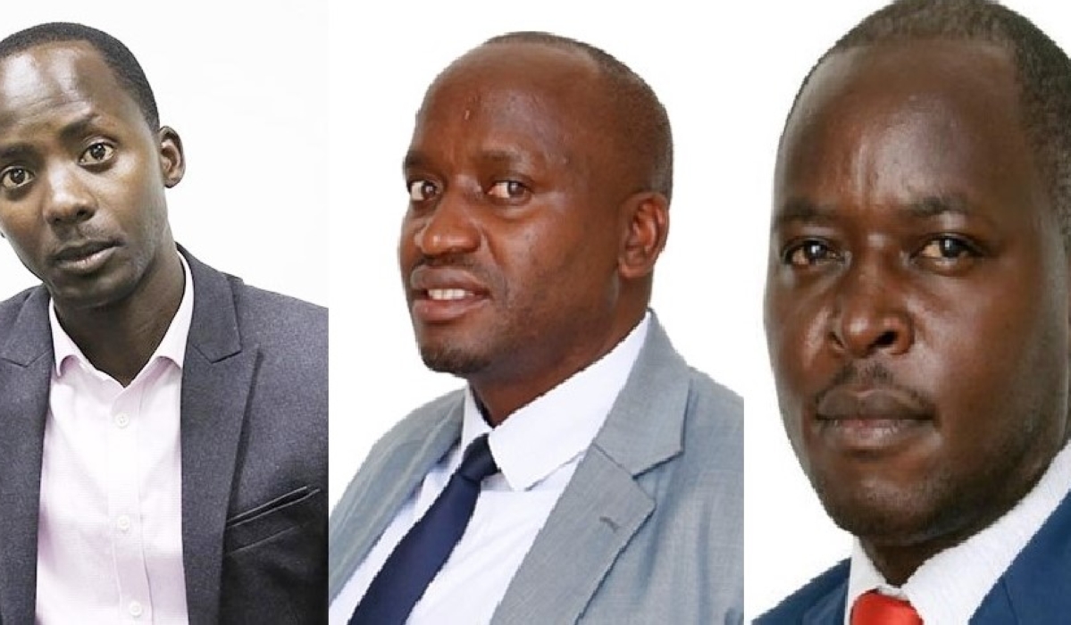 (L-R) Former MPs Ernest Kamanzi, Gamariel Mbonimana and Jean Pierre Celestin Habiyambere who resigned due to drunk driving charges. File