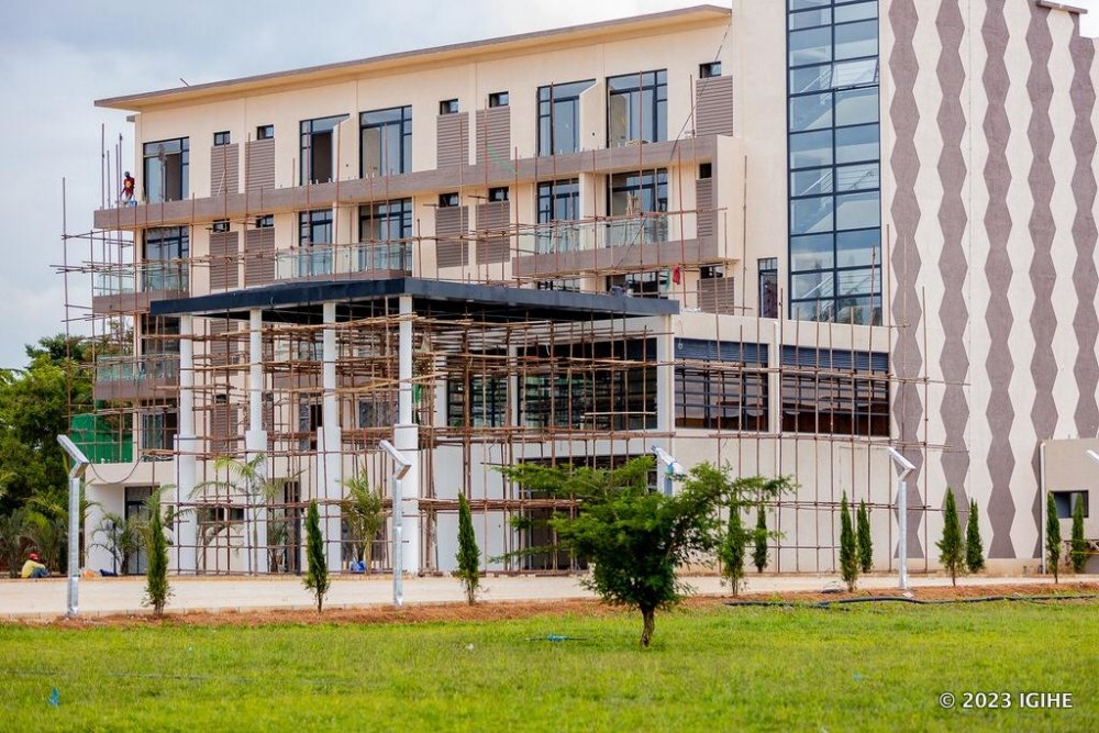 The newly constructed FERWAFA Hotel in REMERA Sector, Gasabo District. The hotel is now undergoing the final stage of cleaning the rooms and landscaping the exterior part of the facility. Igihe