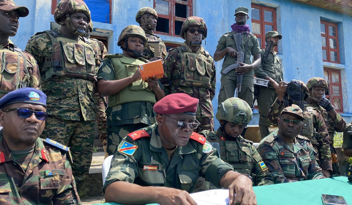 The M23 rebels&#039; pull out of Rumangabo military camp in North Kivu province was witnessed by representatives of the East African Community Regional Force. Net photos