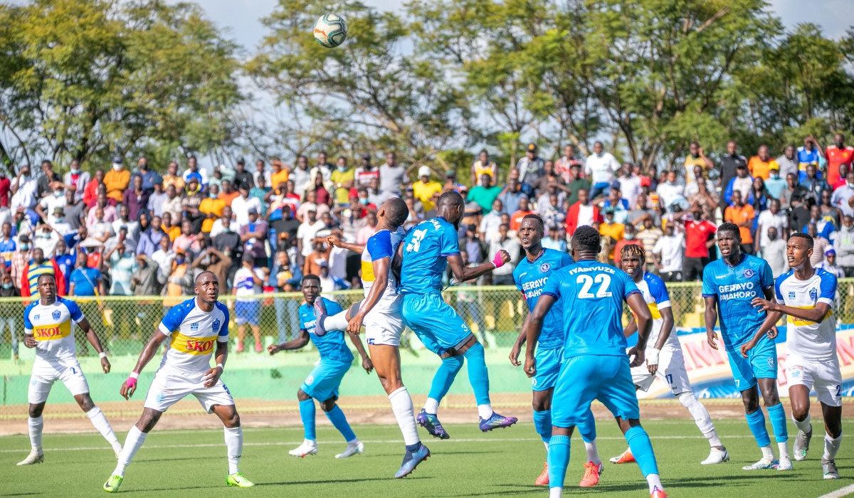 Rayon Sports and Police FC players during the game at Kigali stadium. Muhanga Stadium will be the new home to Rayon Sports, SC Kiyovu and Police FC  to pave the way for  renovation of Kigali stadiu (2)
