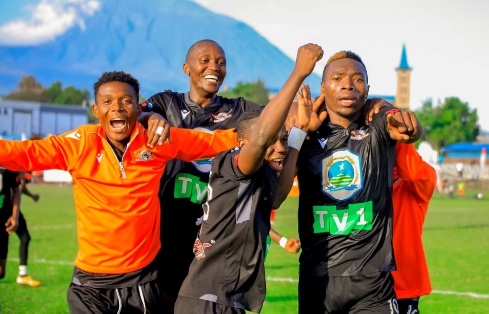 Gasogi United players celebrate a crucial win over Musanze Fc at Ubworoherane Stadium. Courtesy