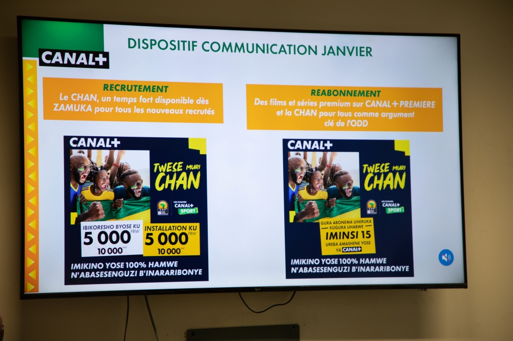 Canal Plus will broadcast all the CHAN 2023 matches. At only Rwf5,000, people will be able to follow their favorite African teams. Photo by Craish Bahizi