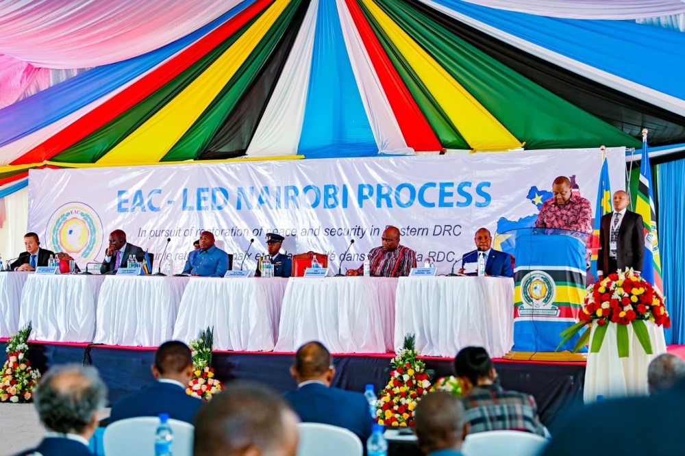 Regional leaders during DR Congo &#039;s peace talks in Nairobi on November 28, 2022. The fourth round of the dialogue between the DR Congo government and armed groups is set to begin in mid-February. File