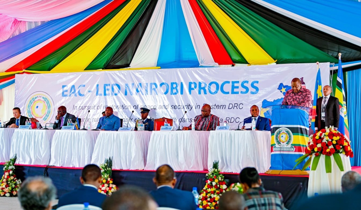 Regional leaders during DR Congo &#039;s peace talks in Nairobi on November 28, 2022. The fourth round of the dialogue between the DR Congo government and armed groups is set to begin in mid-February. File