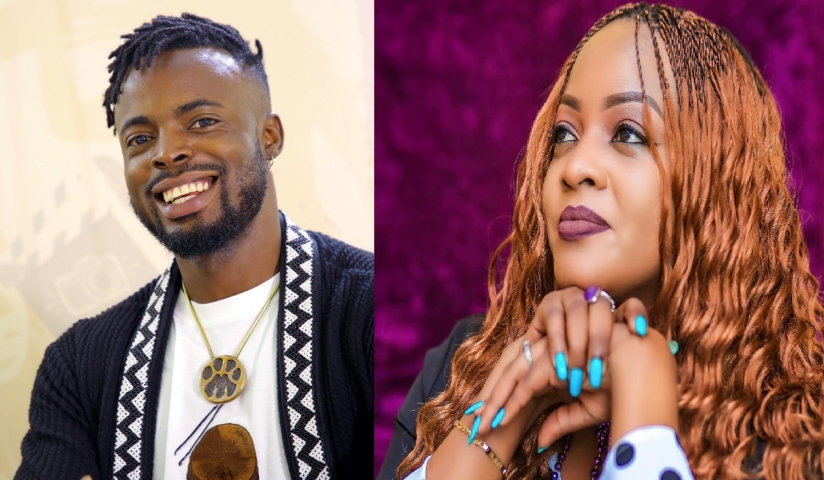 Rwandan fashion designer, Moses Turahirwa and artiste Aline Gahongayire. Courtesy