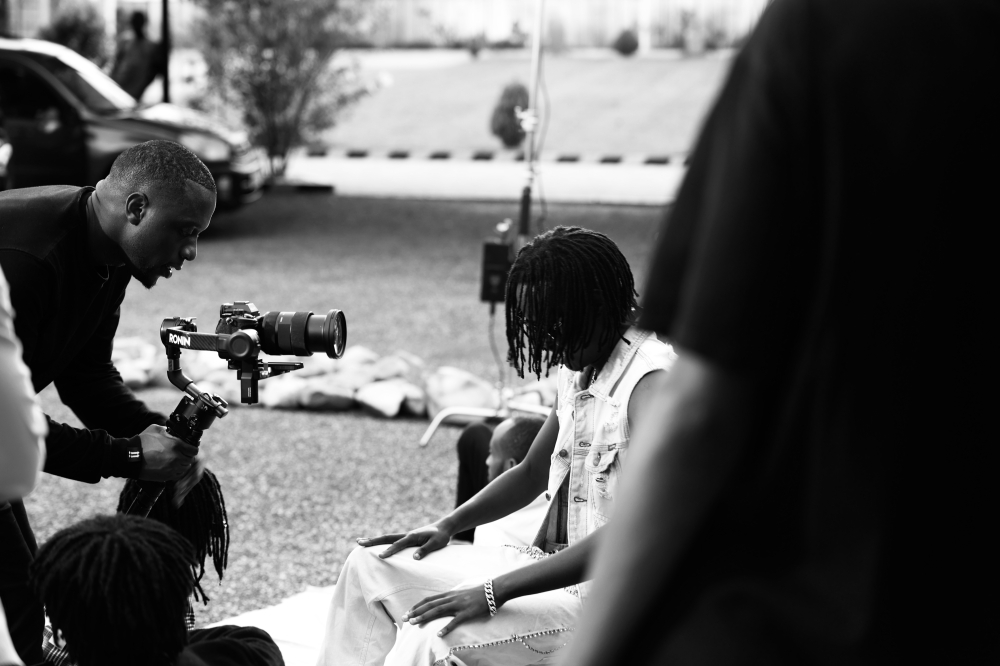 Gad Nshimiyimana directing one of the music videos.  Photos Courtesy.