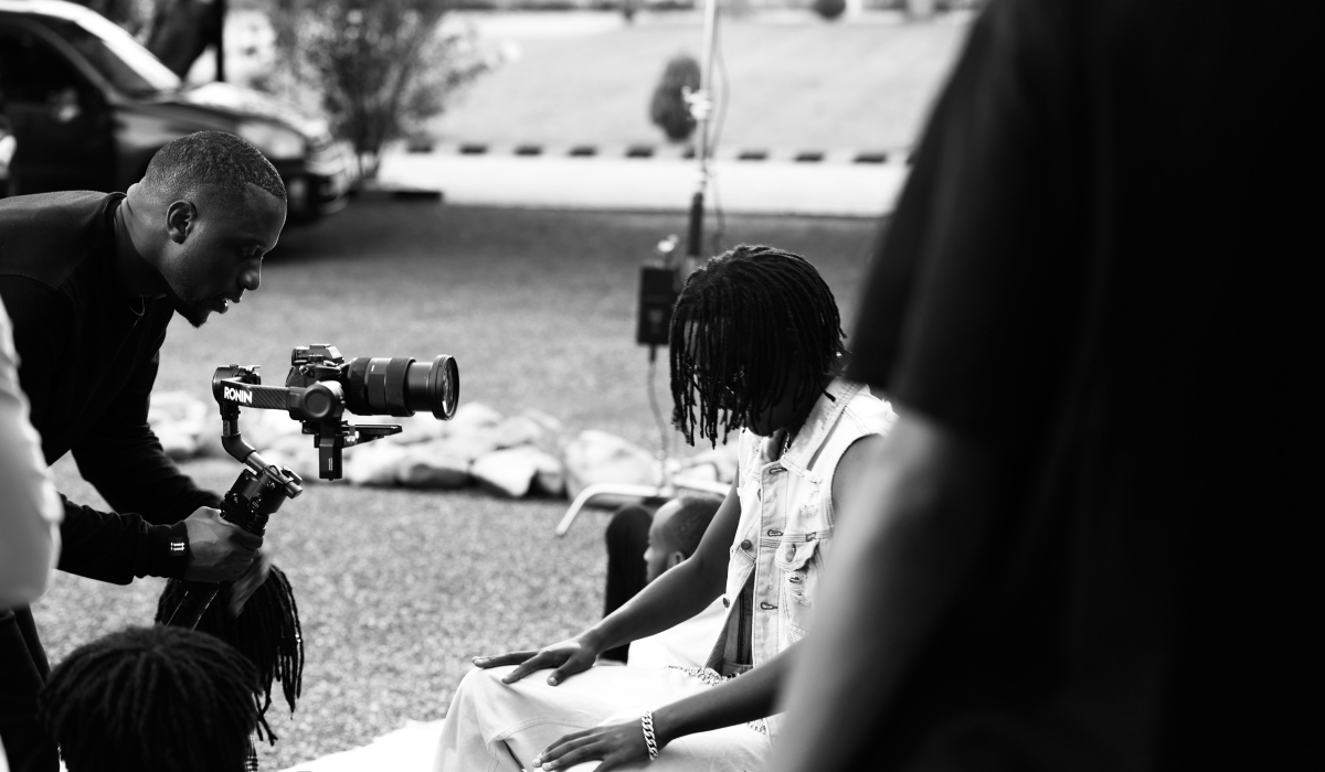 Gad Nshimiyimana directing one of the music videos.  Photos Courtesy.