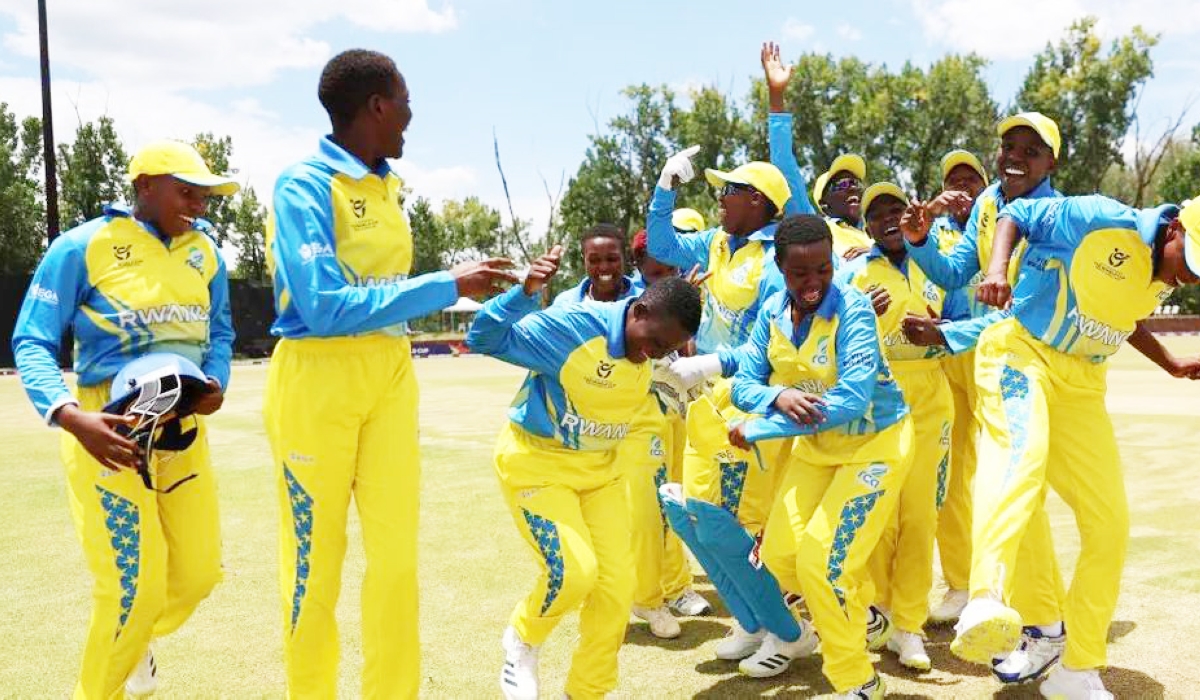 Rwanda National Team players celebrate after beating Zimbabwe in South Africa on Tuesday, January 17. Courtesy