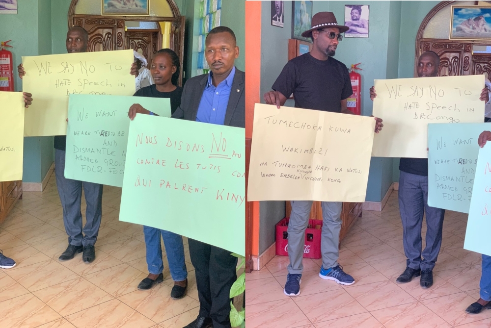 Congolese refugees in Kenya during a demonstration on Tuesday, January 17. They have petitioned the United Nations Security Council and multiple countries over human rights violations targeted at Tutsi communities in eastern DR Congo. Courtesy