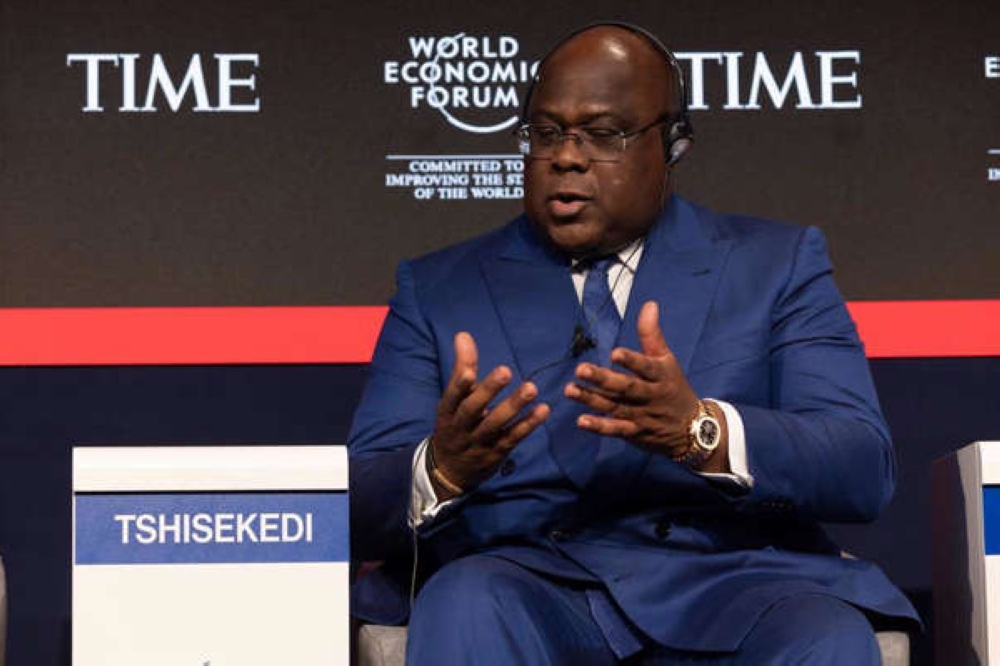 President Felix Tshisekedi at the World Economic Forum in Davos on January 17. A global taste for a conflict-centric narrative to contextualize African misery routinely refutes the responsibility of Congolese leaders to provide good internal governance, Net photo.