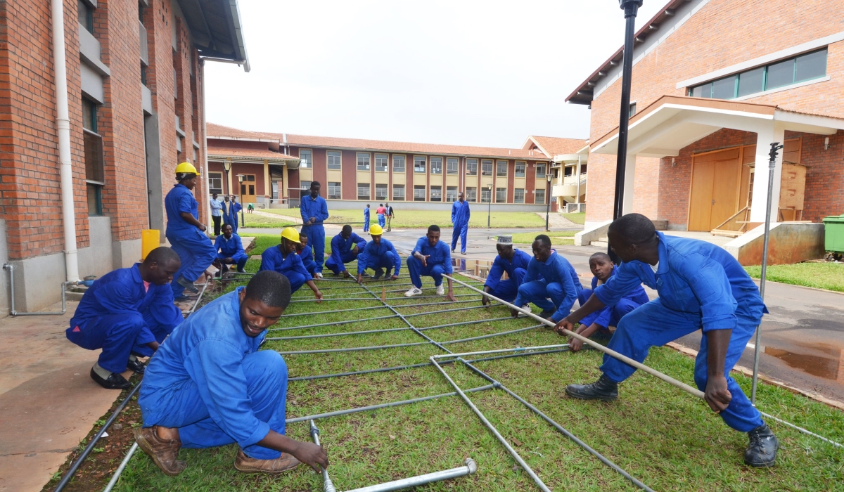 Students during a plumbing practical exercise at Musanze Polytechnic. Rwanda has started a feasibility study phase to establish TVET Centres of Excellence in all 30 districts of the country. Sam Ngendahimana