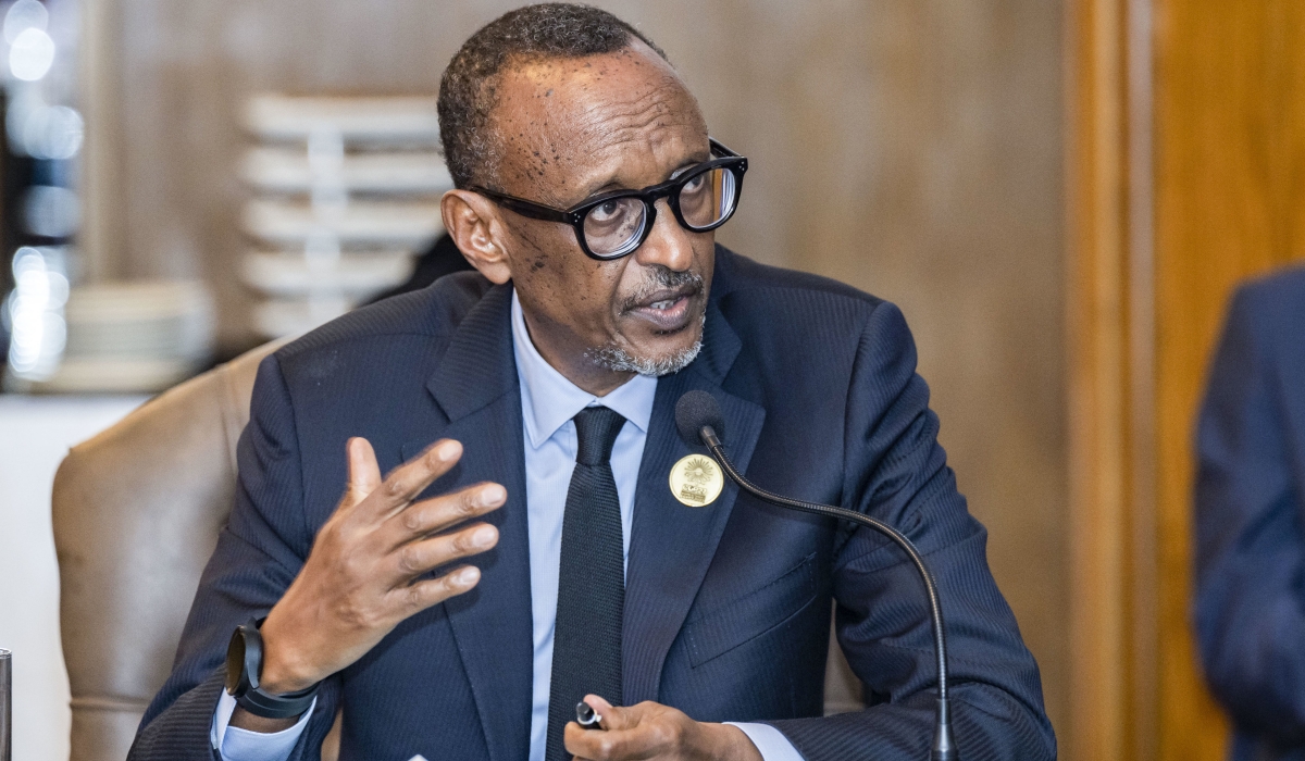President Paul Kagame addresses delegates during the African conference for peace, that is underway in Nouakchott, Mauritania on Wednesday, January 18. Photo by Village Urugwiro
