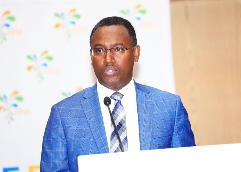 The Deputy Commissioner of RRA addresses taxpayers during a  consultative meeting on Friday, January 20. He, said the revenue body is seeking for harmonized compliance from taxpayers. All photos by Craish Bahizi