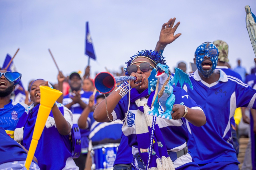 The Blues supporters during the 4-1 win over Musanze FC at Muhanga stadium