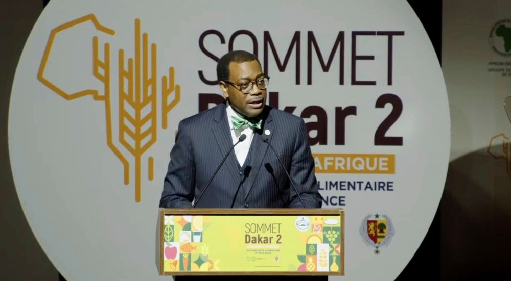 President of the African Development Bank Group Akinwumi Adesina delivers remarks during the second Africa food summit  in Dakar, Senegal on January 25, 2023. Courtesy