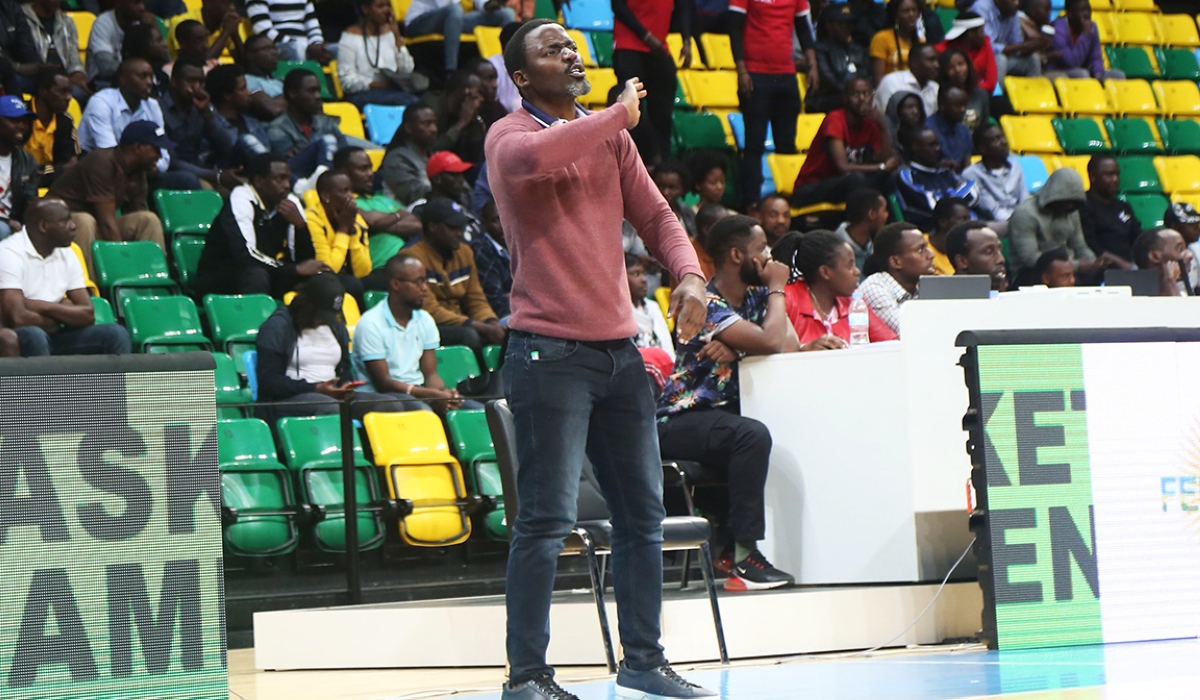 Patriots BBC head coach Henry Mwinuka during the game. The tactician  admits the 2023 basketball season could be one of the most competitive seasons. Photo by Sam Ngendahimana