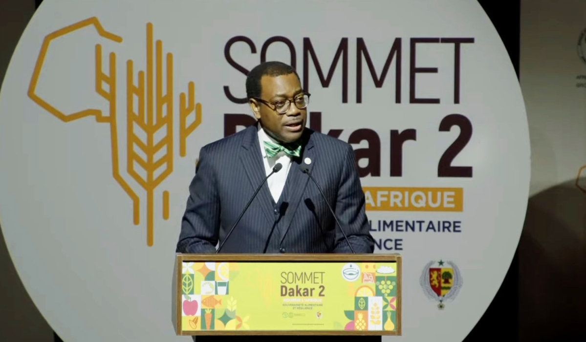 President of the African Development Bank Group Akinwumi Adesina delivers remarks during the second Africa food summit  in Dakar, Senegal on January 25, 2023. Courtesy