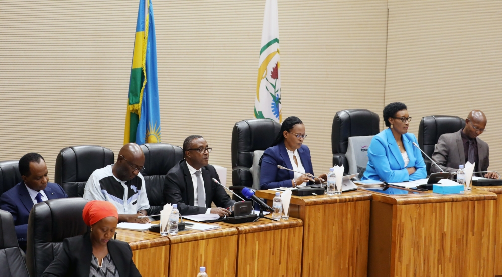 Foreign Affairs and International Cooperation minister Dr Vincent Biruta addresses the Chamber of Deputies on Rwanda’s relations with other East African Community partner states on Thursday, January 26. Courtesy