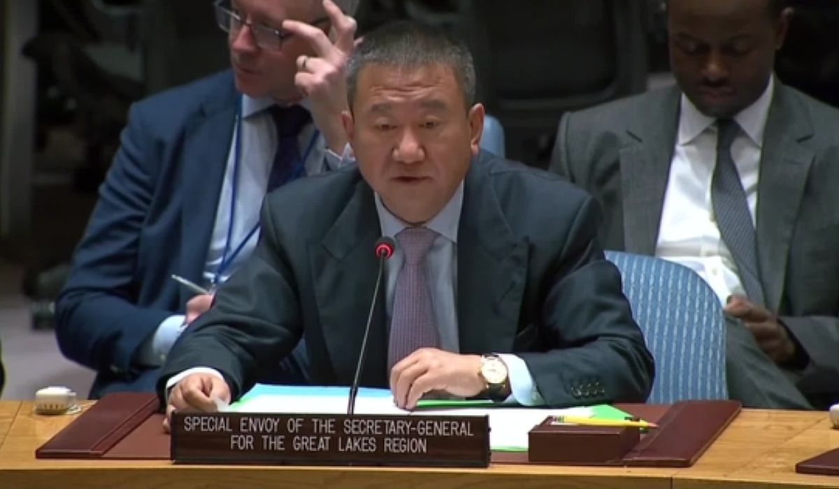 United Nations special envoy for the Great Lakes Region, Huang Xia speaks during a meeting.  The UN special envoy has called upon the two countries to “exercise maximum restraint” amid high tensions. Courtesy