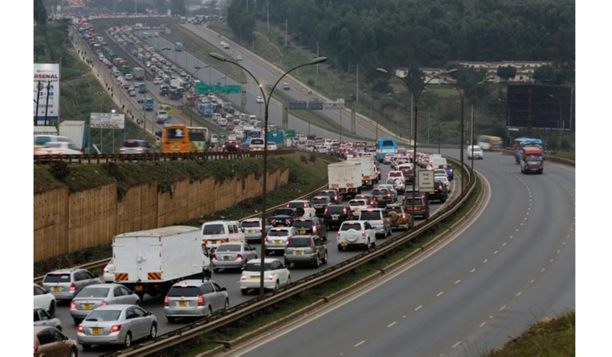 Traffic jam on Nairobi&#039;s Thika Road. Courtesy