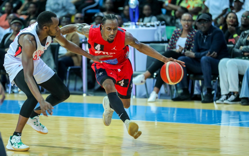 REG&#039;s shooting guard Adonis with the ball tries to go past Havugintwari during the game. US-based Adonis Filer has rejoined Rwanda Energy Group (REG) ahead of the 2023 Basketball Africa League. File