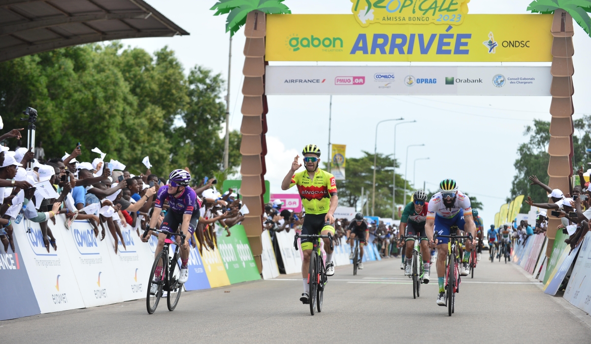 The Estonian Karl Patrick Lauk (Bingoal-BH) wins the 6th stage of the Tropicale Amissa Bongo. Courtesy