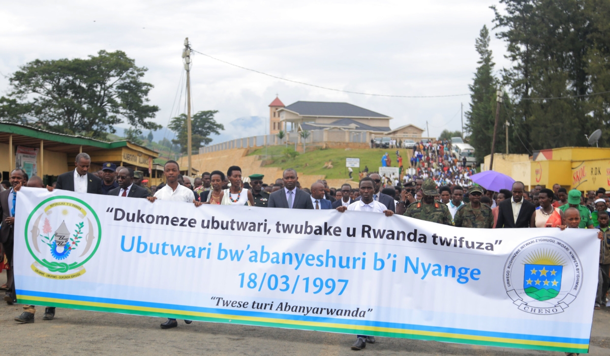 A walk to remember Heroes of Nyange who were massacred on March 18,1997. Photo by Sam Ngendahimana.