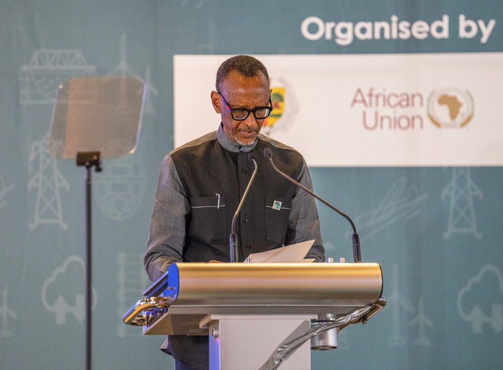  President Paul Kagame delivers remarks at the second Dakar Financing Summit for Africa’s Infrastructure Development in Senegal, on Thursday, February 2. Photo by Village Urugwiro