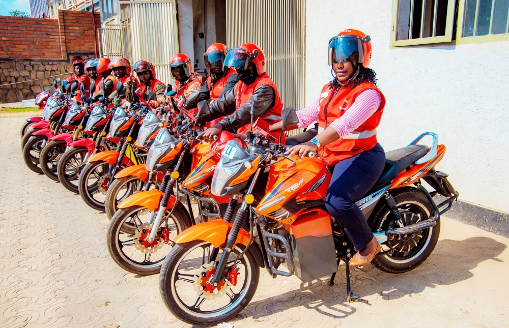 Some of brand new e-bikes that were distributed to motorists. By leasing motorcycles, Jali Finance has created over 700 jobs and impacted over 3,500 lives in various communities in Rwanda.