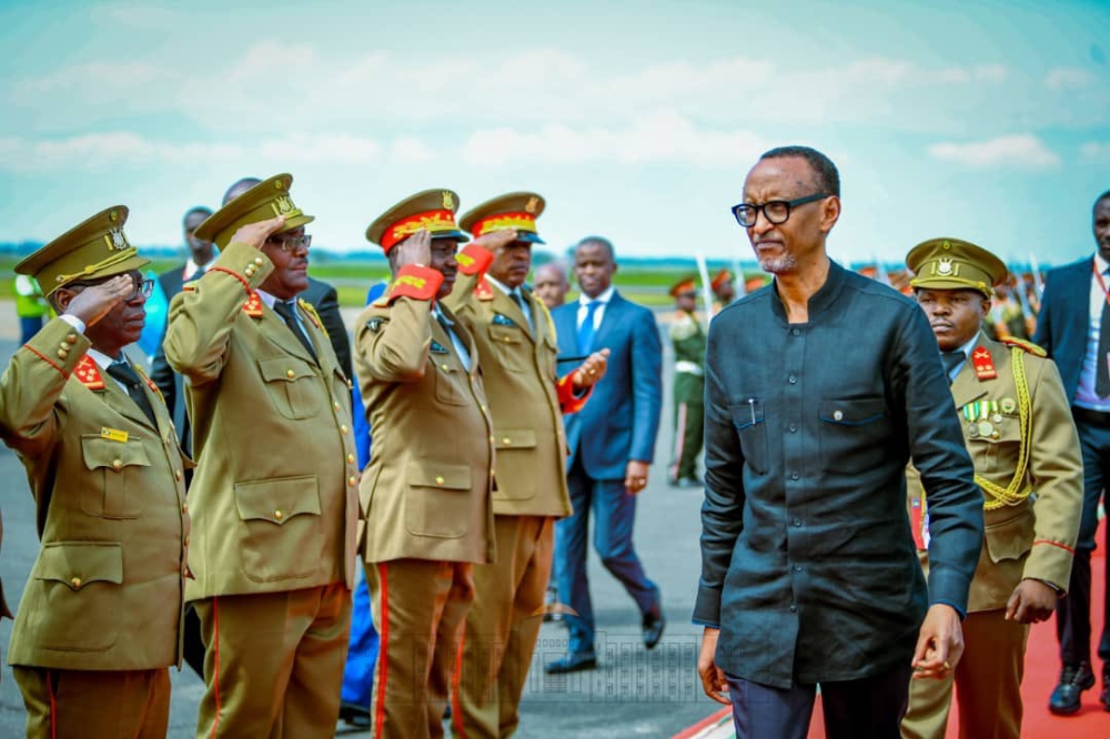 President Paul Kagame of Rwanda arriving at Melchior Ndadaye International Airport in Bujumbura to participate in the 20th Extra-Ordinary EAC Summit on Saturday, February 4. All pictures by Ntare Rushatsi House. 