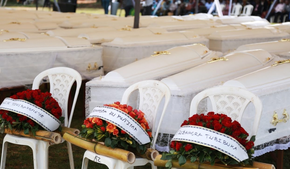 A decent burial of a total of 84439 bodies of victims of the Genocide Against the Tutsi who were laid to rest  at Kicukiro-Nyanza Genocide Memorial in 2019. Sam Ngendahimana
