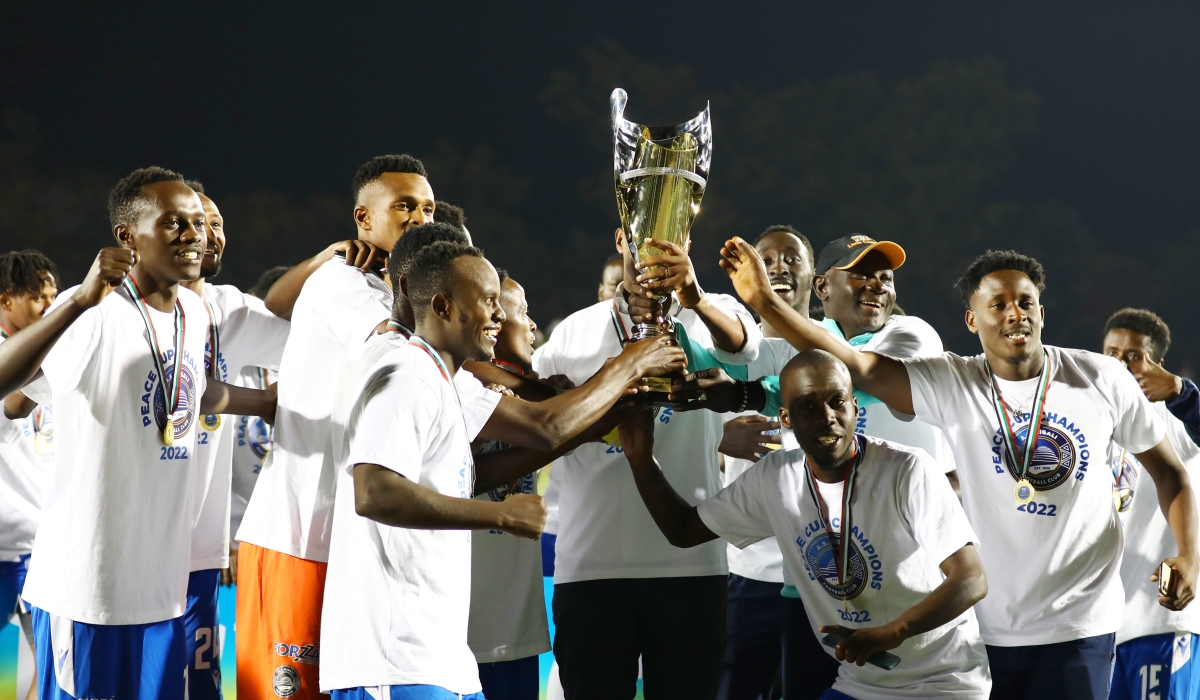 AS Kigali players during the celebration of Peace Cup last year. The 2023 Peace Cup tournament, which was expected to kick off February 7, has been rescheduled to February 14, Craish Bahizi