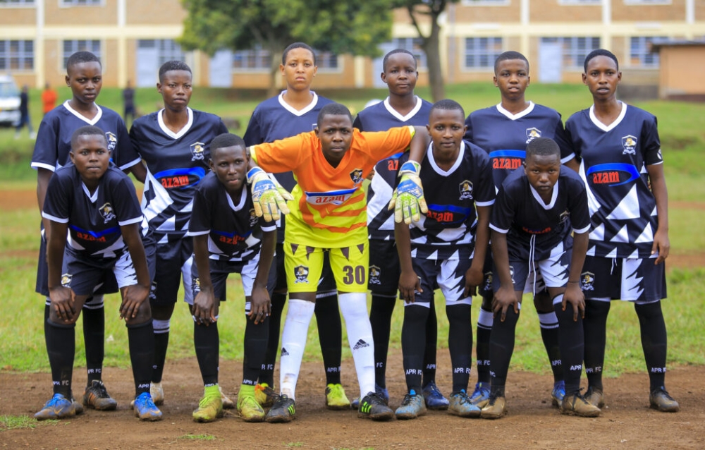 APR FC Women Football Club players pose for a photo before the match. Courtesy