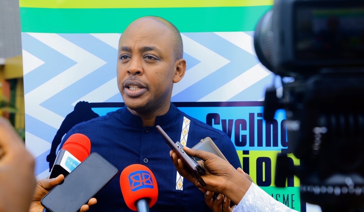 Abdallah Murenzi, FERWACY President speaks to journalists. File