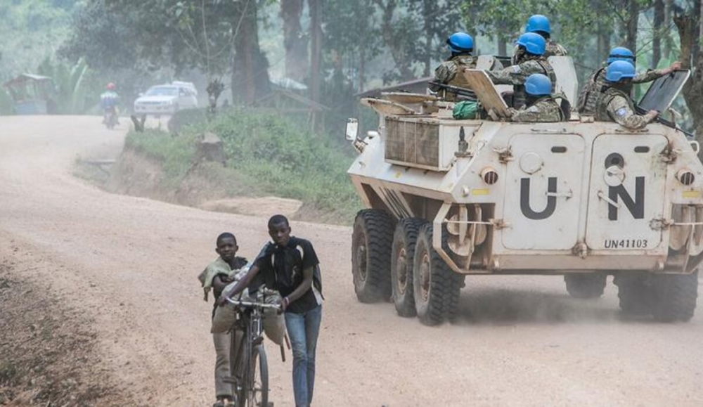 Peacekeepers from the UN Mission in DR Congo, MONUSCO, on patrol. Reports indicate MONUSCO peacekeepers killed eight civilians during an attack on their supply convoy in eastern DR Congo on Tuesday, February 7, 2023.