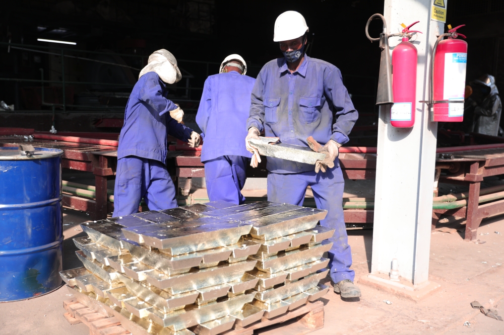 Workers at LuNa Smelter, the sole producer and exporter of tin in both Eastern and Central Africa, in Kigali on September 26, 2020. Photo by Sam Ngendahimana