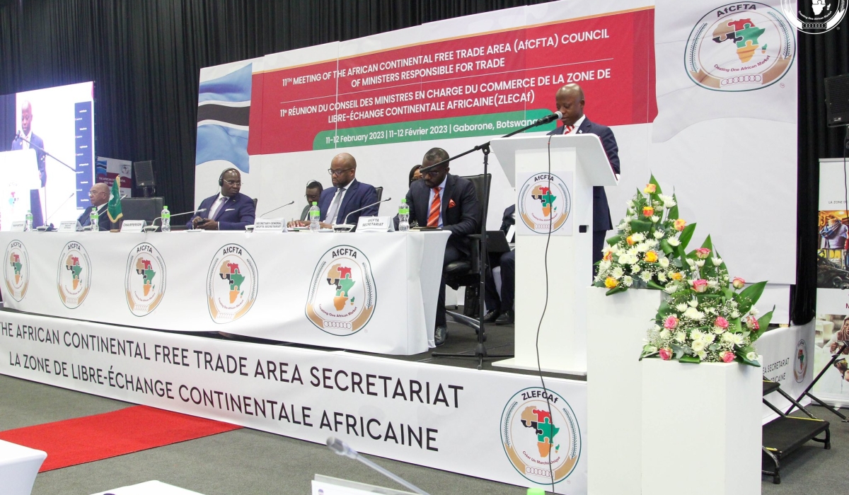 Officials during the opening of the 11th AfCFTA Council of Ministers Meeting taking place in Botswana, from February 11 to 12. Courtesy