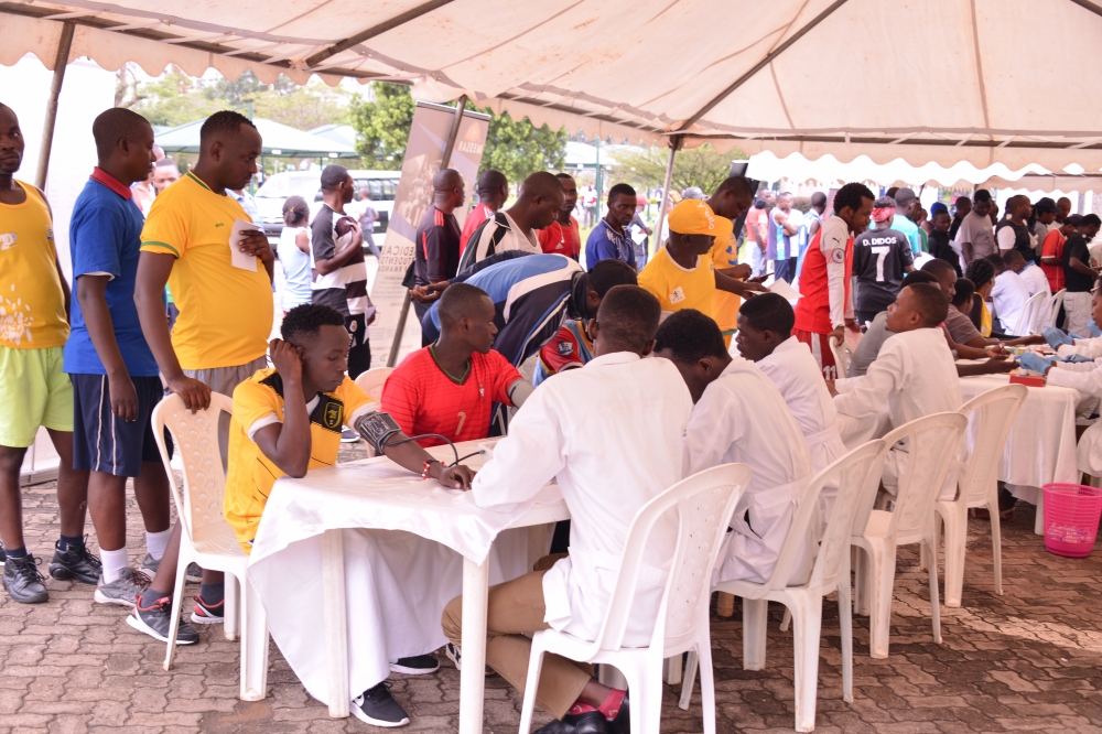 Kigali residents undergo mass screening exercise at Kigali Car Free Day. Courtesy