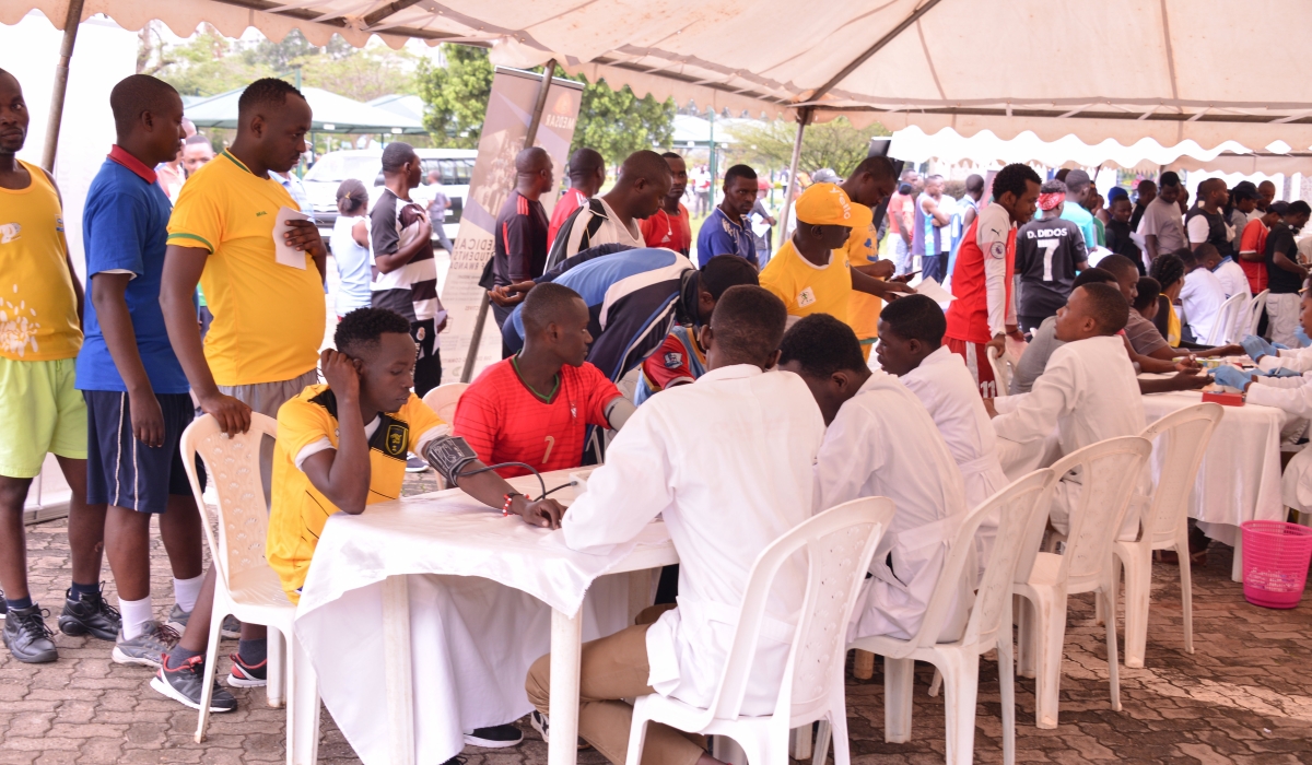 Kigali residents undergo mass screening exercise at Kigali Car Free Day. Courtesy