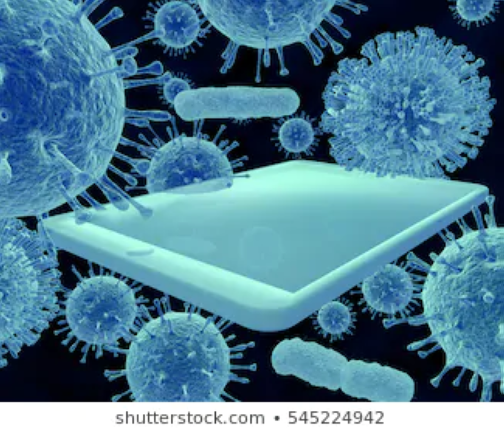 Image showing viruses on surface of mobile phone. Net photo