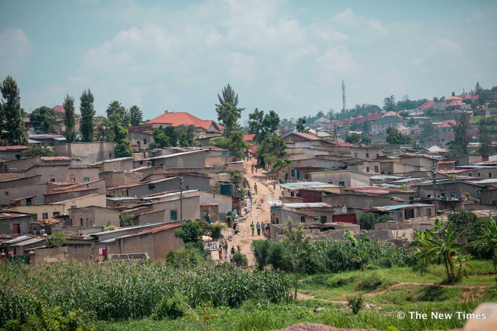 A view of Nyabisindu settlement, one of the City of Kigali&#039;s settlements that will be revamped. The four unplanned settlements selected are Mpazi in Nyarugenge District, Gatenga in Kicukiro District, and Nyabisindu. File
