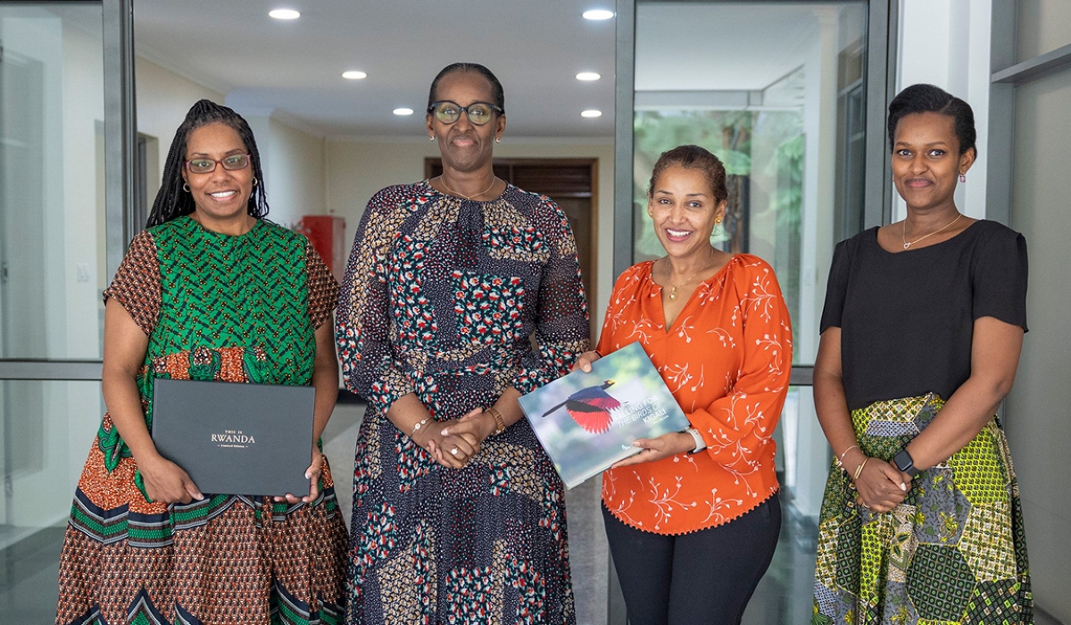 The First Lady, Jeannette Kagame received Professor Senait Fisseha , the Director of Global Programs at the Susan Thompson Buffett Foundation in Kigali, on Wednesday, February 15. Courtesy