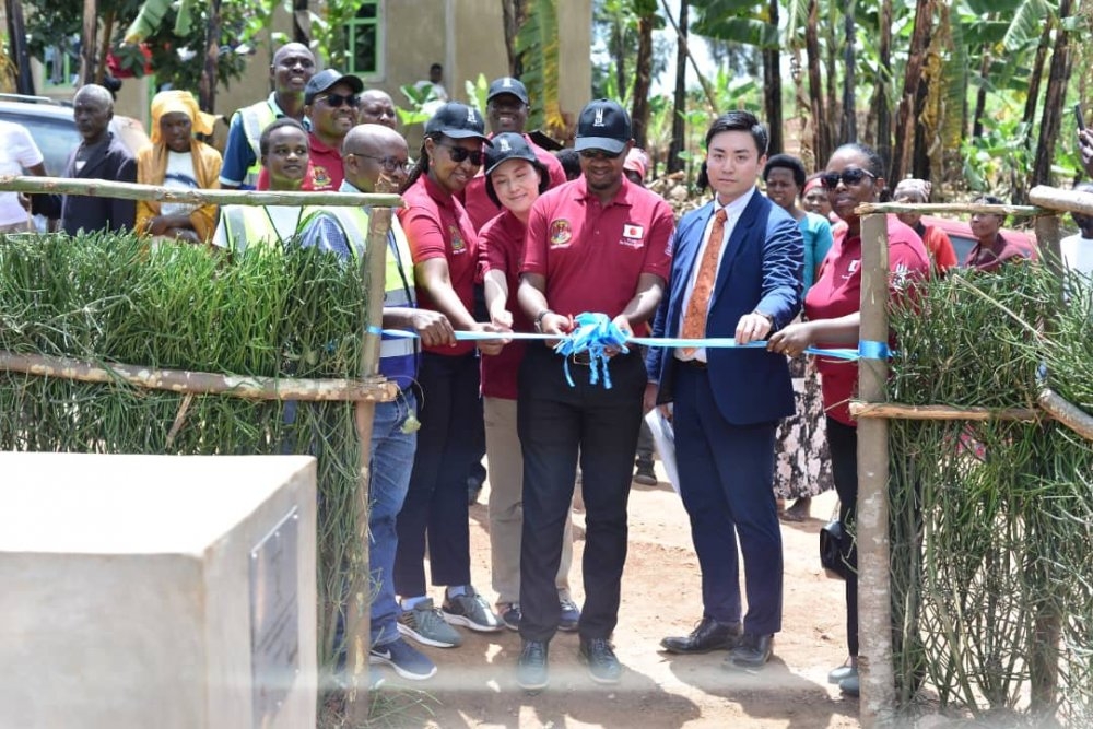 Officials inaugurate the water distribution project that will supply water through a 22km water pipeline. Courtesy